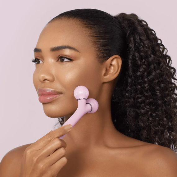 Електронний ультразвуковий ролик для обличчя GESKE Sonic Facial Roller 4в1 gray, Рожевий | Зображення 3