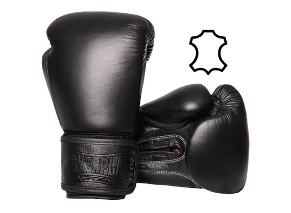 Боксерські рукавиці PowerPlay 3014 Indiana Чорні (натуральна шкіра) 12 унцій