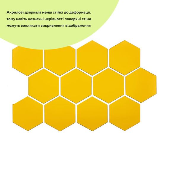 Дзеркальний декор акриловий самоклеючий 85*95мм золото, 12шт (D) SW-00002516 | Зображення 1