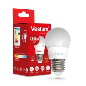 Світлодіодна лампа Vestum G45 4W 3000K 220V E27 1-VS-1206