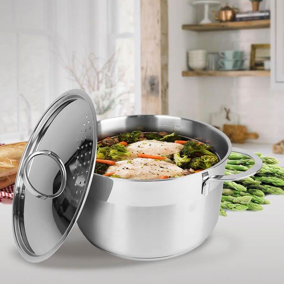 Каструля Maestro MR-3511-20, 3 л, 20 см, з нержавіючої сталі з кришкою, для всіх типів плит | Зображення 1