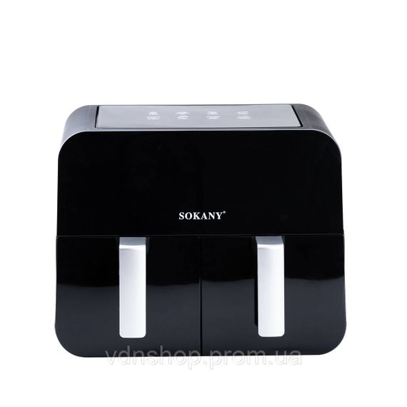 Аэрофритюрница SOKANY SK-10005 на 10 литров, с двумя отделениями 2400 Вт черная | Зображення 1