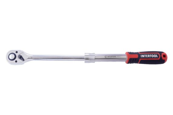 Ключ трещоточный (рукоятка с храповым механизмом) Intertool - 1/2" x 72T телескопический Storm (ET-8006) | Зображення 1
