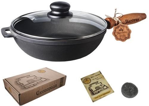 Сковорода-сотейник чавунна "Наша Майстерня" Ø26см зі скляною кришкою | Зображення 1