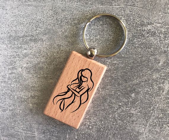 Деревянный брелок с изображением зодиака «Дева»