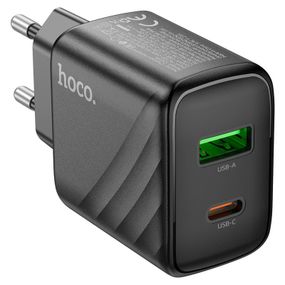 СЗУ 110-240V HOCO CS23A USB-C+USB, 30W, Black