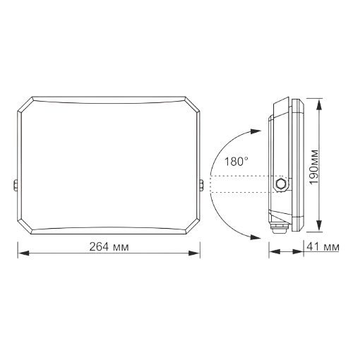 LED Прожектор 100W 5000К 220V чорний VLE-F3-1005B F3 Videx | Зображення 1