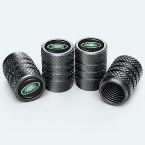Набір ковпачків на ніпель із логотипом для Land Rover 4 шт., ковпачки на клапани шин металеві чорні