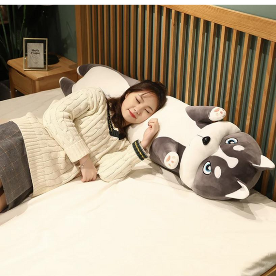 М'яка іграшка Хаскі-обіймашка 111 см, іграшка обіймашка-антистрес Хаскі | Зображення 9