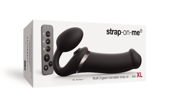 Безремінний вібрострапон з вакуумною стимуляцією Strap-On-Me MULTI ORGASM Black XL (м'яте паковання!!!) Sex Aura | Зображення 8