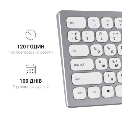 Клавиатура OfficePro SK1550 Wireless White (SK1550W) | Зображення 6