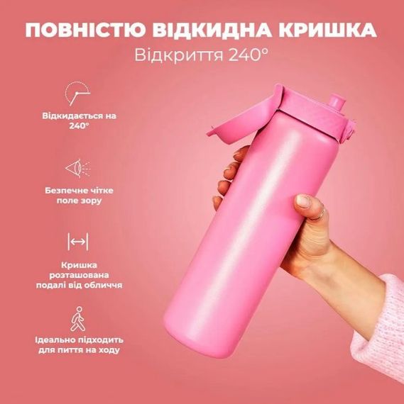 Пляшка для води металева вакуумна ION8 920 мл Vacuum Insulated Rose Bloom (I8TS1000ROSEB) | Зображення 3