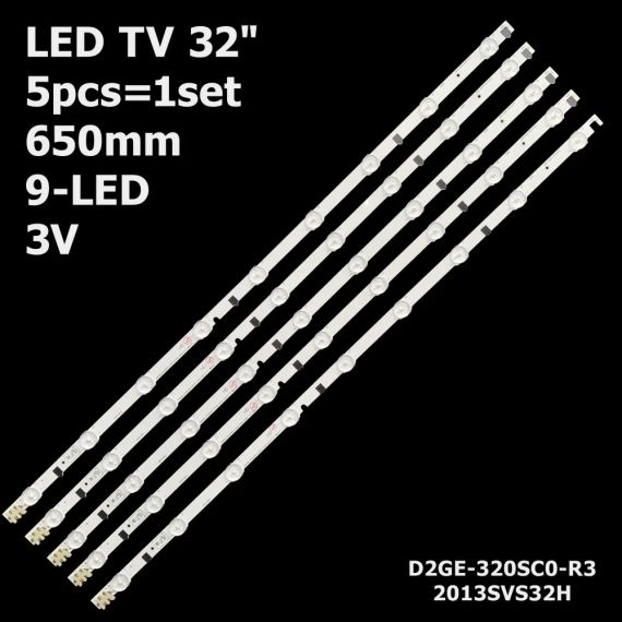 Підсвітка SHARP D2GE-320SC0-R0 UE32F4000AW, UE32F4020AW TV 32" 9LED 3V 657mm 5 шт. 650