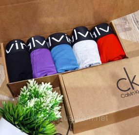 Мужской набор Calvin Klein Steel Black, мужские трусы Кельвин Кляйн в коробке на 5 штук, набор трусов Хлопок