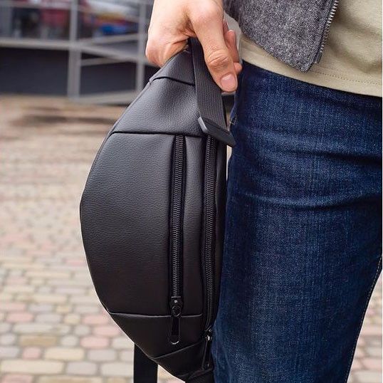 Чоловіча легка бананка, Чоловіча барсетка на пояс чоловічі Поясна сумка без принту JW-29 | Зображення 8