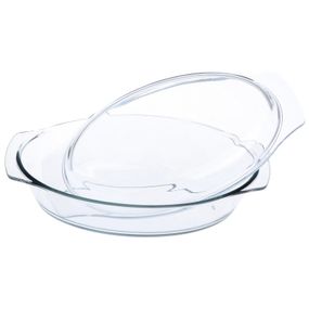 Каструля із термоскла з кришкою овальна 1500ml MS-0360