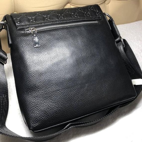 Мужская кожаная сумка Gucci black | Зображення 1