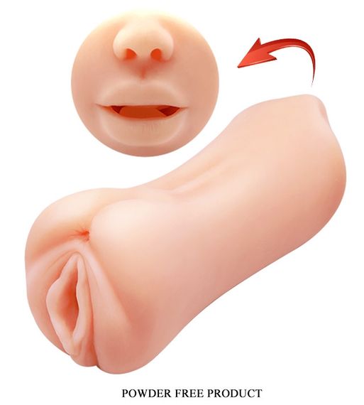 Мастурбатор 2 в 1 CRAZY BULL - Gemini Realistic Oral Sex Sensations, BM-009215U Sex Aura | Зображення 2