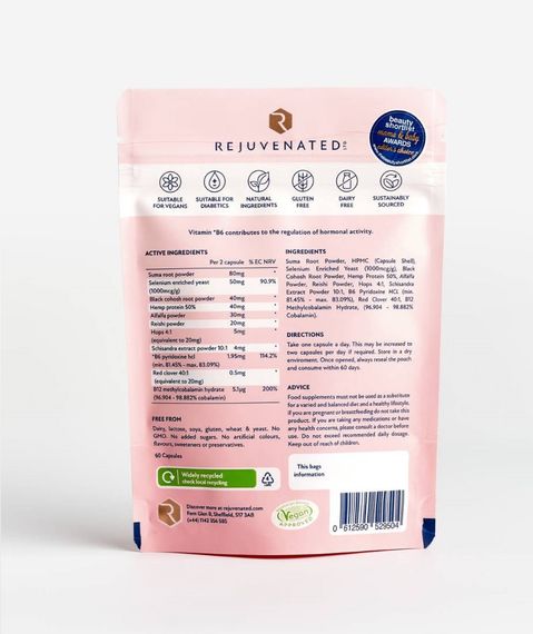 Підтримка жіночих гормонів, Female Hormone Support, Rejuvenated, 60 капсул | Зображення 1