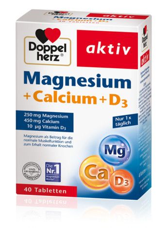 Вітаміни Доппельгерц Магній + Кальцій + D3 (Doppelherz Magnesium + Calcium + D3)