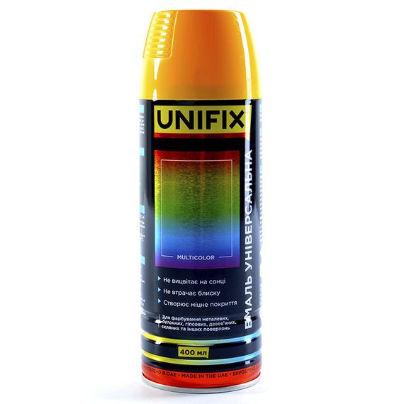 Емаль універсальна акрилова RAL1028 жовтий глянець 400 мл UNIFIX 951016