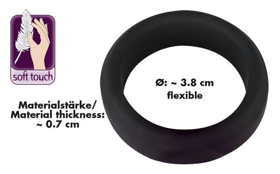 Ерекційне кільце - Black Velvets Cock Ring, 3.8 см sexstyle | Зображення 3