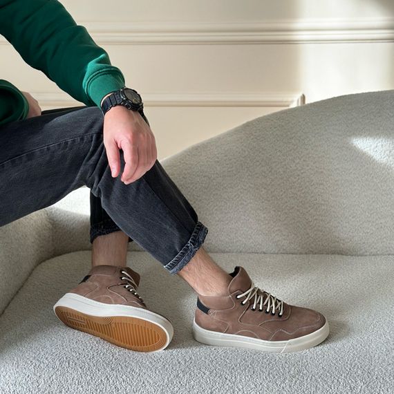 Кеди  шкіряні зимові 587338 Коричневі 40 41 42 43 44 45