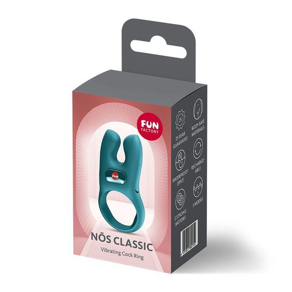 Эрекционное виброкольцо с двойной стимуляцией клитора Fun Factory NŌS CLASSIC Bottle Green, 2 мотора Sex Aura | Зображення 7
