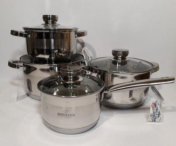 Набор кастрюль с крышками Bohmann BH 08-475 набор кухонный 8 предметов посуда для кухни | Зображення 2