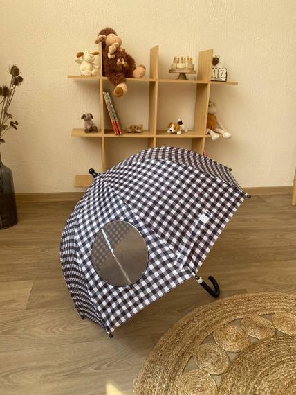 Парасолька дитяча напівавтомат Чорного кольору