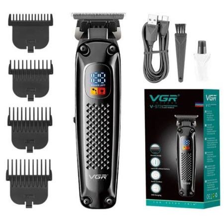 Машинка для стрижки волосся триммер VGR 972 професійна з насадками WA-355 акумуляторна USB