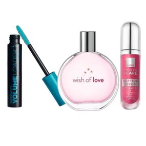 Подарунковий набір Avon Wish of Love: туалетна вода 50 мл + блиск-сироватка для губ + туш для вій | жіночий косметичний набір