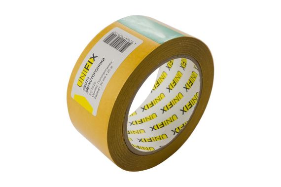 Лента клейкая двухсторонняя на полипропиленовой основе 50мм*25м UNIFIX | Зображення 2