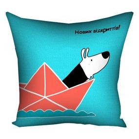 Подушка габардинова з принтом Нових відкриттів! 40x40 (4P_DOG050)