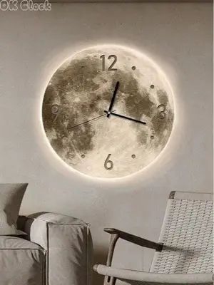 Настінний годинник "Місяць" з LED підсвічуванням NCH-50-50  АРАБСЬКІ+ТОЧКИ