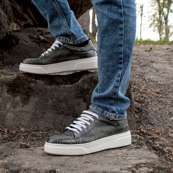 Кожаные кеды темно-серого цвета 41 44 размер | Зображення 1