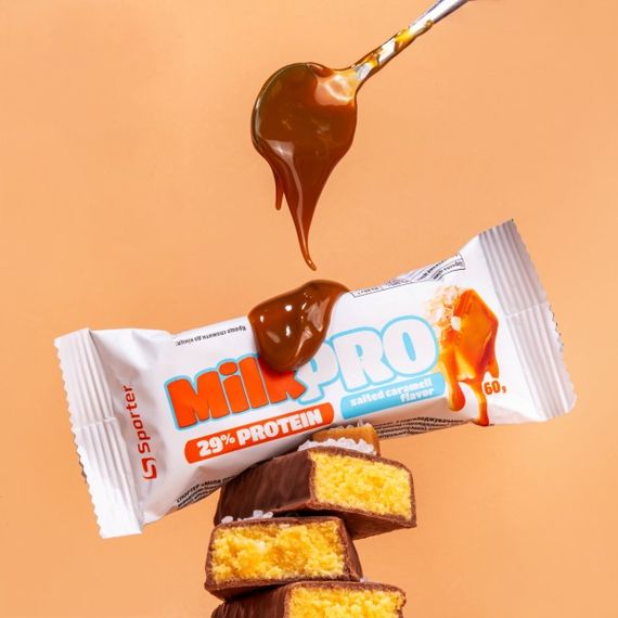 Протеиновый батончик Sporter Protein Bar Milk Pro salted caramel flavor 60 г | Зображення 1