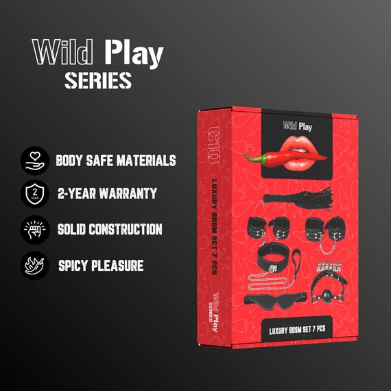 Набір БДСМ - Erospace Wild Play Luxury BDSM Set 7 pcs C10 | Зображення 1