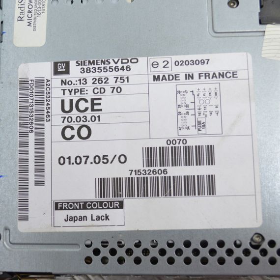 Автомагнітола Opel Astra H III радіо Опель Астра програвач CD 13262751 | Зображення 2