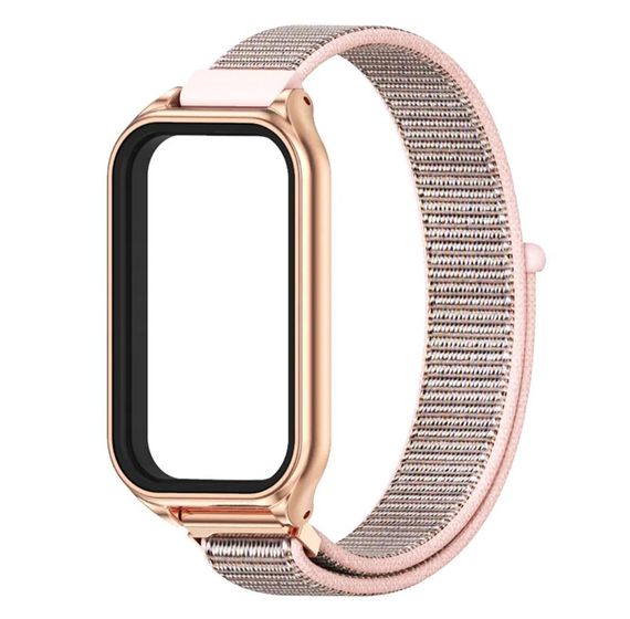 Ремінець нейлоновий Mijobs для фітнес браслета Xiaomi Mi Smart Band 8 Active - Rose Gold