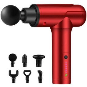 Ручний масажер для м'язів Fascial Gun BG-128/MG-201 Червоний