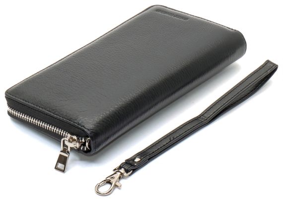 Черный мужской кошелек-клатч на молнии из натуральной кожи Marco Coverna MC-802-1 | Зображення 4