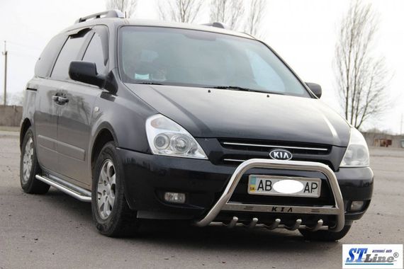 Кенгурятник WT004 (нерж) для Kia Carnival 2002-2013 гг | Зображення 2