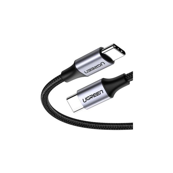 Дата кабель USB-C to USB-C 2.0m US261 18W Round Cable Nickel Plating Aluminum Shell Black Ugreen (50152) | Зображення 1