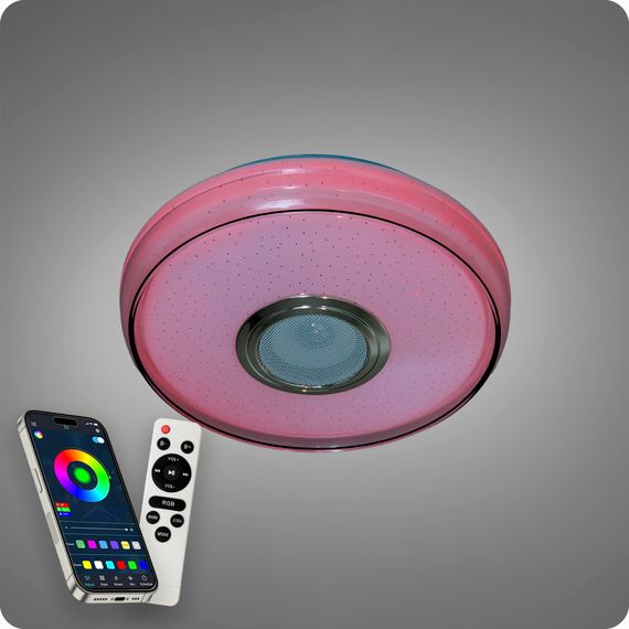 Люстра світлодіодна 517 Dlight RGB з пультом і  колонкою 45Вт Білий (02172) | Зображення 1
