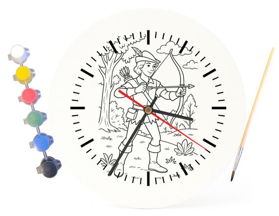 Дитячий набір для творчості годинник-розмальовка за мотивами Робін Гуд — король розбійників (Александр Дюма) 30 см (Г0040) | Зображення 3