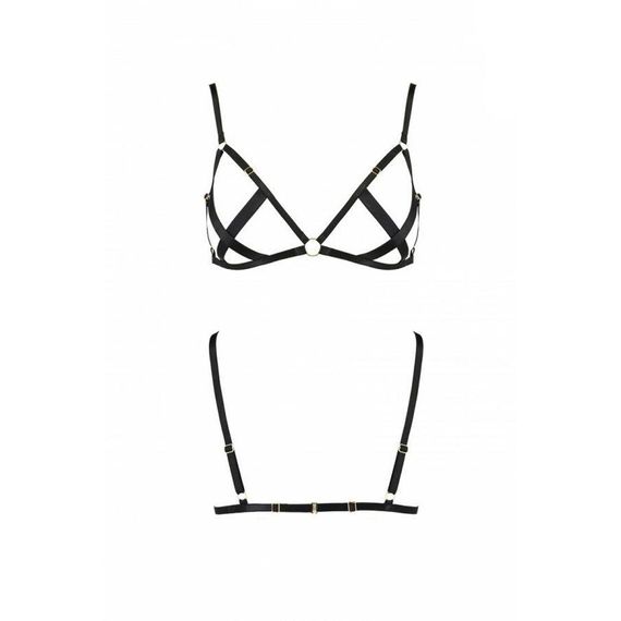 Відкритий бюстгальтер-стрепи NICKY BRA black - Passion Exclusive, L/XL | Зображення 4