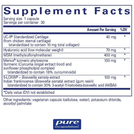 Препарат для суставов и связок Pure Encapsulations Joint Complex, Single Dose 60 Caps PE-01480 | Зображення 1