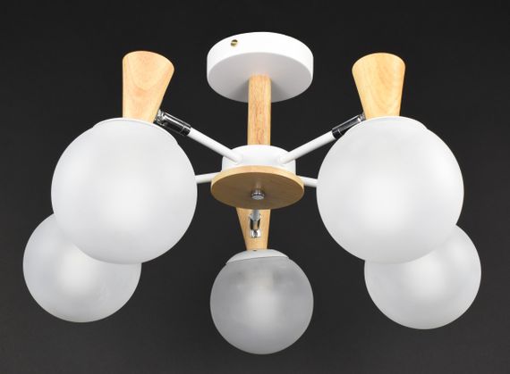 Люстра стельова на 5 лампочок 27293 Білий 28х53х53 см. | Зображення 2