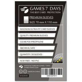 Протектор для карт Games7Days 70 х 110 мм, Magnum Ultra-Fit, 50 шт (PREMIUM) (GSD-027011)